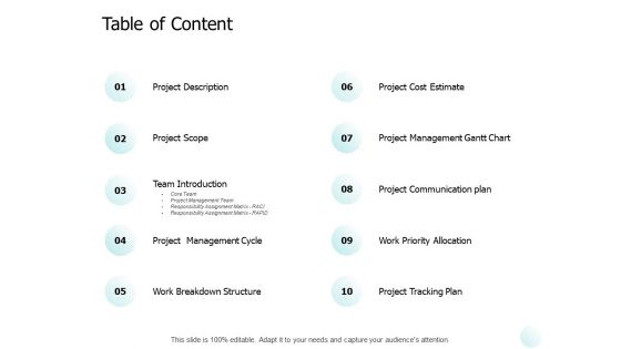 Table Of Content Ppt PowerPoint Presentation Show Pictures