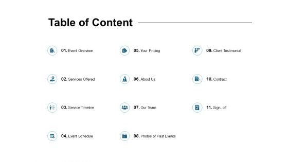 Table Of Content Ppt PowerPoint Presentation Slides Graphic Tips