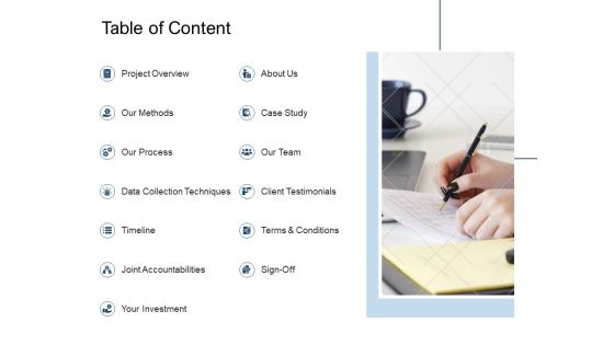 Table Of Content Process Ppt PowerPoint Presentation Outline Deck