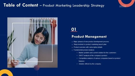 Table Of Content Product Marketing Leadership Strategy Microsoft PDF