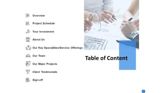 Table Of Content Service Offerings Ppt Powerpoint Presentation Layouts Diagrams