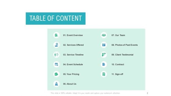 Table Of Content Service Timeline Ppt PowerPoint Presentation Infographic Template Graphics