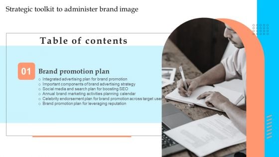 Table Of Content Strategic Toolkit To Administer Brand Image Slide Diagrams PDF