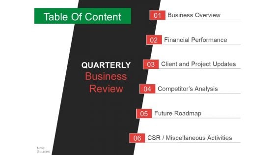 Table Of Content Template 1 Ppt PowerPoint Presentation Outline Graphics