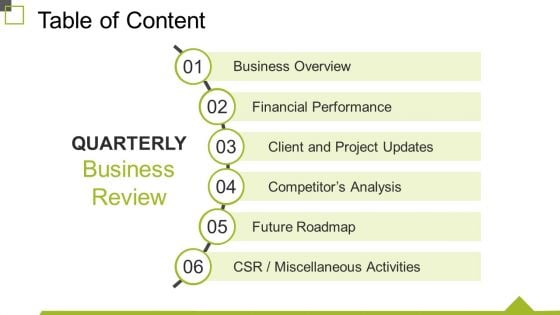 Table Of Content Template 1 Ppt PowerPoint Presentation Outline Template