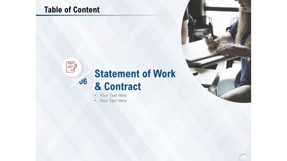 Table Of Content Work Ppt PowerPoint Presentation Show Example Introduction