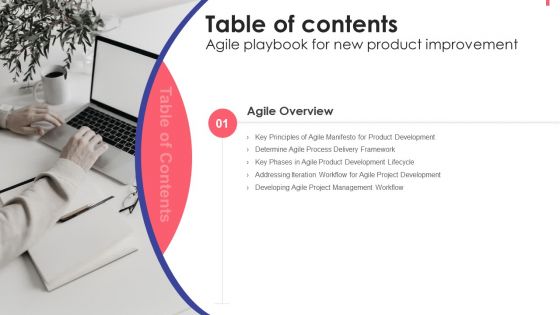 Table Of Contents Agile Playbook For New Product Improvement Key Background PDF