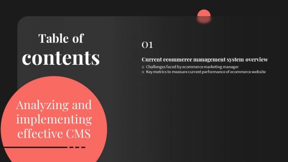 Table Of Contents Analyzing And Implementing Effective CMS Key Professional PDF Table Of Contents Analyzing And Implementing Effective CMS Key Professional PDF