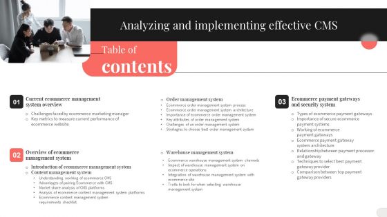 Table Of Contents Analyzing And Implementing Effective CMS Themes PDF