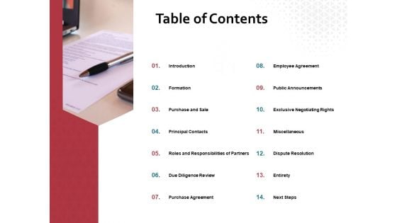 Table Of Contents Announcements Ppt PowerPoint Presentation Pictures Slides Table Of Contents Announcements Ppt PowerPoint Presentation Pictures Slides