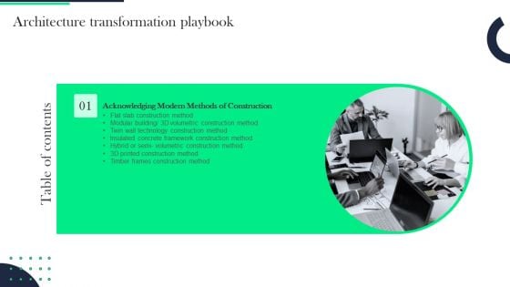 Table Of Contents Architecture Transformation Playbook Method Mockup PDF Table Of Contents Architecture Transformation Playbook Method Mockup PDF
