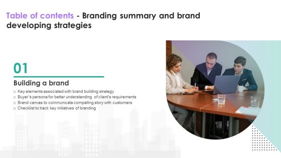 Table Of Contents Branding Summary And Brand Developing Strategies Rules Designs PDF