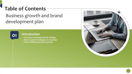 Table Of Contents Business Growth And Brand Development Plan Introduction Infographics PDF