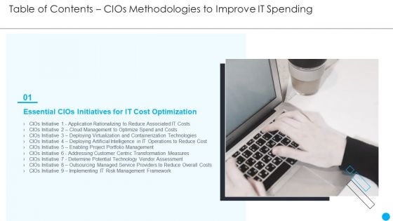 Table Of Contents Cios Methodologies To Improve IT Spending Structure PDF