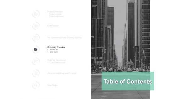 Table Of Contents Company Ppt PowerPoint Presentation Model Infographic Template