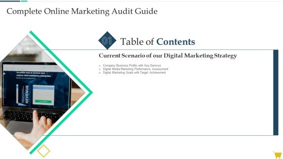 Table Of Contents Complete Online Marketing Audit Guide Services Download PDF