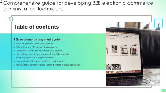 Table Of Contents Comprehensive Guide Developing B2b Electronic Commerce Administration Techniques Background PDF