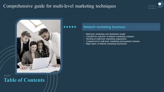 Table Of Contents Comprehensive Guide For Multi Level Marketing Techniques Mockup PDF