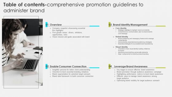 Table Of Contents Comprehensive Promotion Guidelines To Administer Brand Slides PDF Table Of Contents Comprehensive Promotion Guidelines To Administer Brand Slides PDF