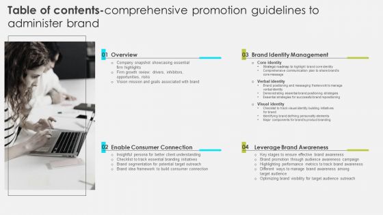 Table Of Contents Comprehensive Promotion Guidelines To Administer Brand Slides PDF