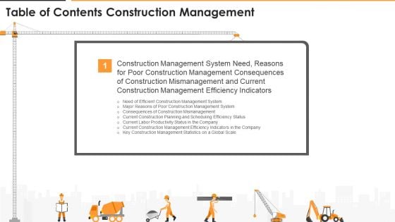 Table Of Contents Construction Management Clipart PDF