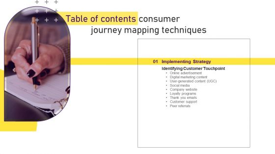 Table Of Contents Consumer Journey Mapping Techniques Social Formats PDF