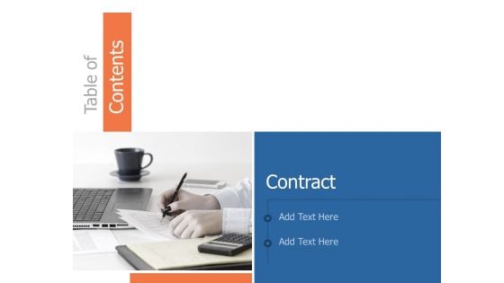 Table Of Contents Contract Ppt Powerpoint Presentation File Formats