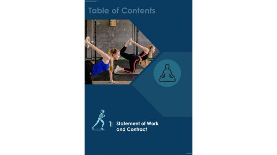 Table Of Contents Corporate Employees Wellness Training Proposal One Pager Sample Example Document