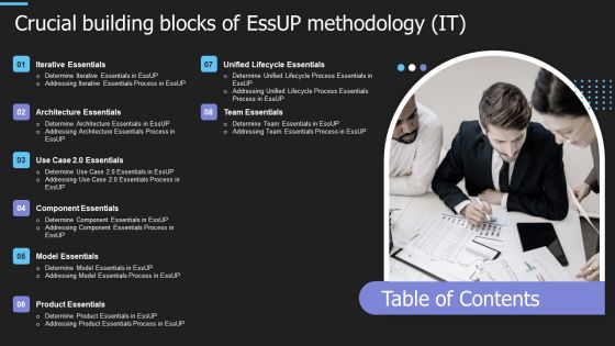 Table Of Contents Crucial Building Blocks Of Essup Methodology It Sample PDF