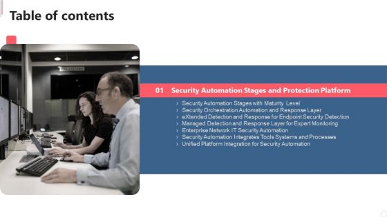 Table Of Contents Cyber Security Automation Framework Layer Elements PDF