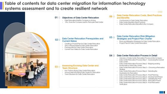 Table Of Contents Data Center Migration Information Technology Systems Assessment Create Resilient Network Mockup PDF