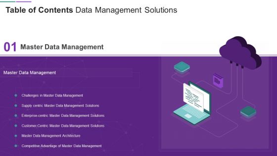 Table Of Contents Data Management Solutions Supply Formats PDF