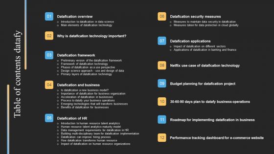 Table Of Contents Datafy Introduction PDF