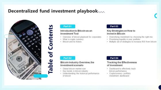 Table Of Contents Decentralized Fund Investment Playbook Brochure PDF