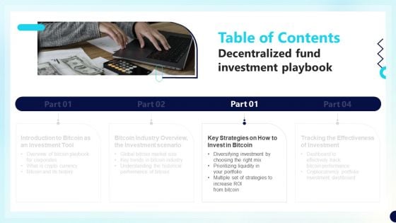 Table Of Contents Decentralized Fund Investment Playbook Slide Slides PDF