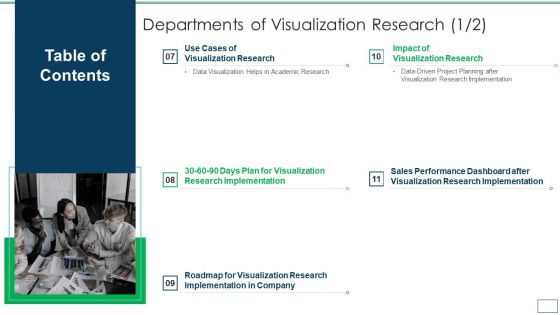 Table Of Contents Departments Of Visualization Research Sample PDF