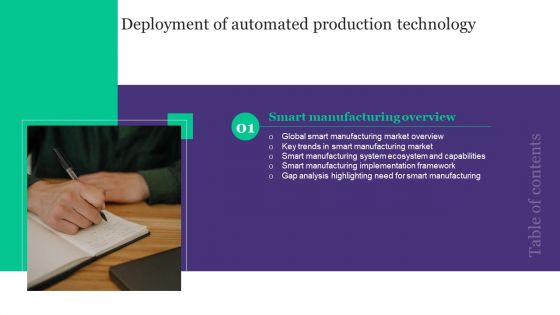Table Of Contents Deployment Of Automated Production Technology Rules Introduction PDF