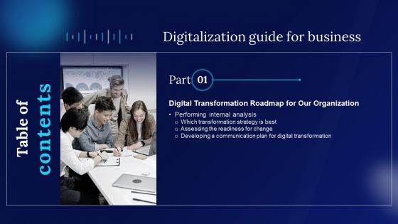 Table Of Contents Digitalization Guide For Business Slide Diagrams PDF