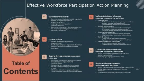 Table Of Contents Effective Workforce Participation Action Planning Background PDF