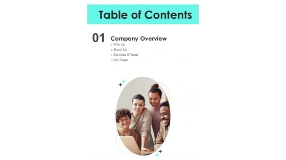 Table Of Contents Efficient Business Development Methods Proposal One Pager Sample Example Document Table Of Contents Efficient Business Development Methods Proposal One Pager Sample Example Document