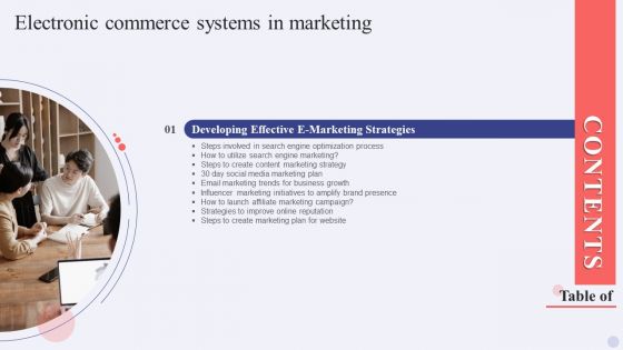 Table Of Contents Electronic Commerce Systems In Marketing Download PDF