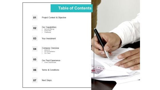 Table Of Contents Experience Ppt PowerPoint Presentation Infographic Template Deck