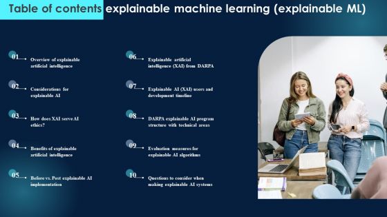 Table Of Contents Explainable Machine Learning Explainable ML Template PDF