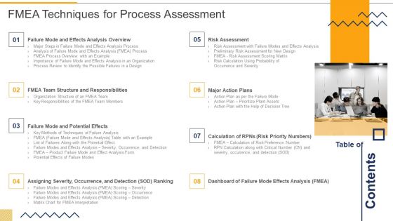 Table Of Contents FMEA Techniques For Process Assessment Download PDF