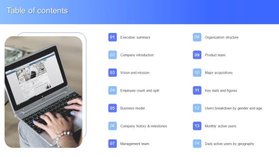 Table Of Contents Facebook Business Outline Inspiration PDF Table Of Contents Facebook Business Outline Inspiration PDF