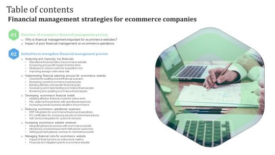 Table Of Contents Financial Management Strategies For Ecommerce Companies Download PDF