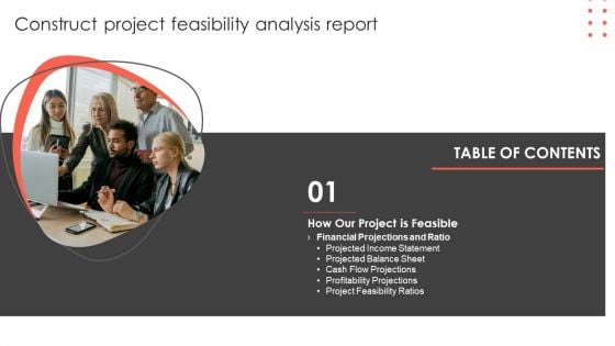 Table Of Contents Financial Projections Construct Project Feasibility Analysis Report Background PDF Table Of Contents Financial Projections Construct Project Feasibility Analysis Report Background PDF