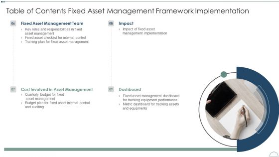 Table Of Contents Fixed Asset Management Framework Implementation Brochure PDF