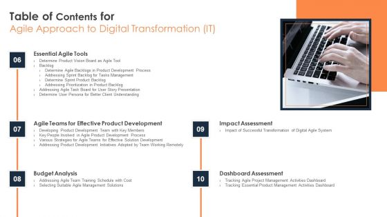Table Of Contents For Agile Approach To Digital Transformation IT Microsoft PDF