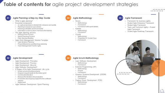 Table Of Contents For Agile Project Development Strategies Rules PDF